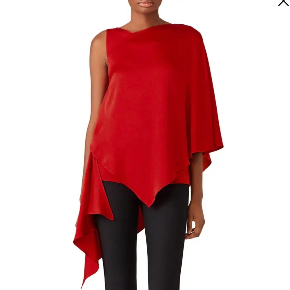 OSMAN London Auriene Red Satin Top Size 6